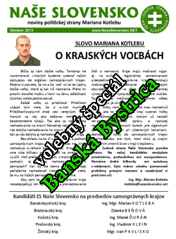 Časopis Naše Slovensko - október 2013