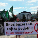 Protestná akcia proti pochodu úchylákov v Bratislave
