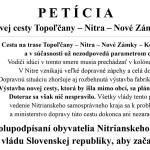 Nitriansky kraj: Spúšťame petíciu za výstavbu dlho plánovanej novej cesty Topoľčany – Nitra – Nové Zámky – Komárno