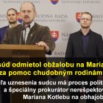 Špeciálny súd odmietol obžalobu na Mariana Kotlebu za pomoc chudobným rodinám. Ide o politický proces v ktorom bolo porušené právo na obhajobu!