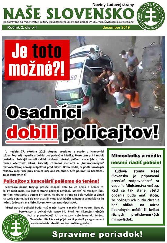 Noviny ĽS Naše Slovensko - december 2019